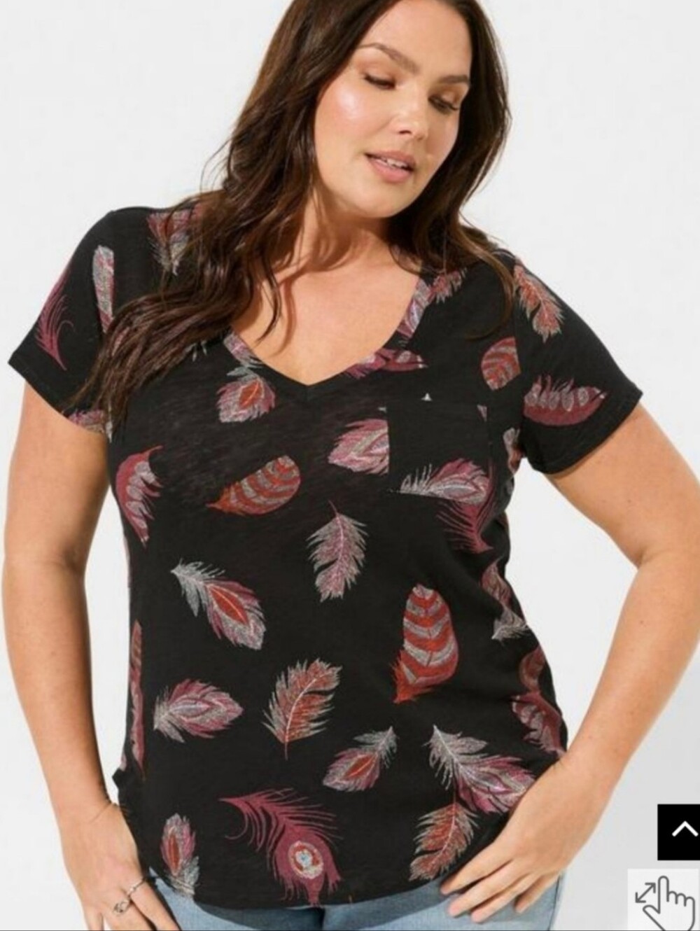 Torrid Feather T-shirt Sz 2 (18/20)